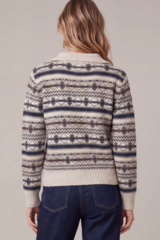Fair Isle Polo Sweater