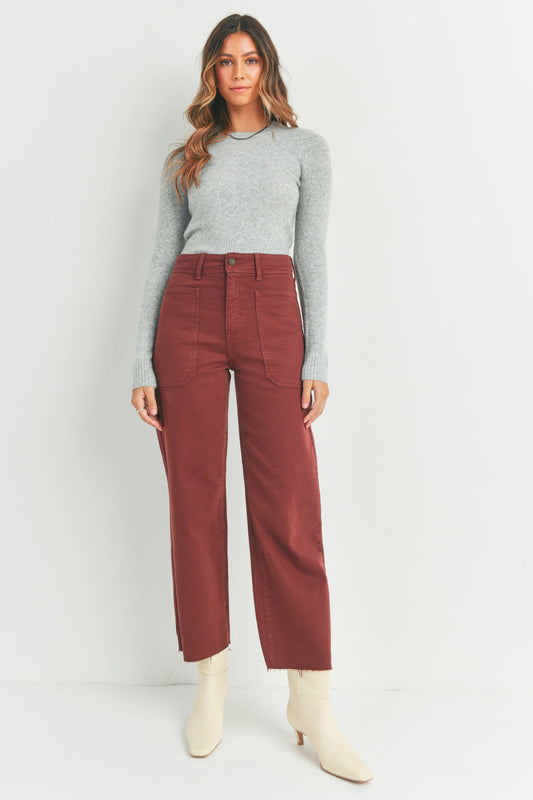 Nautical Wide Leg Jeans - Cinnamon