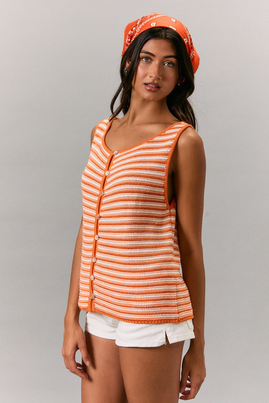 Sunset Stripe Crochet Tank