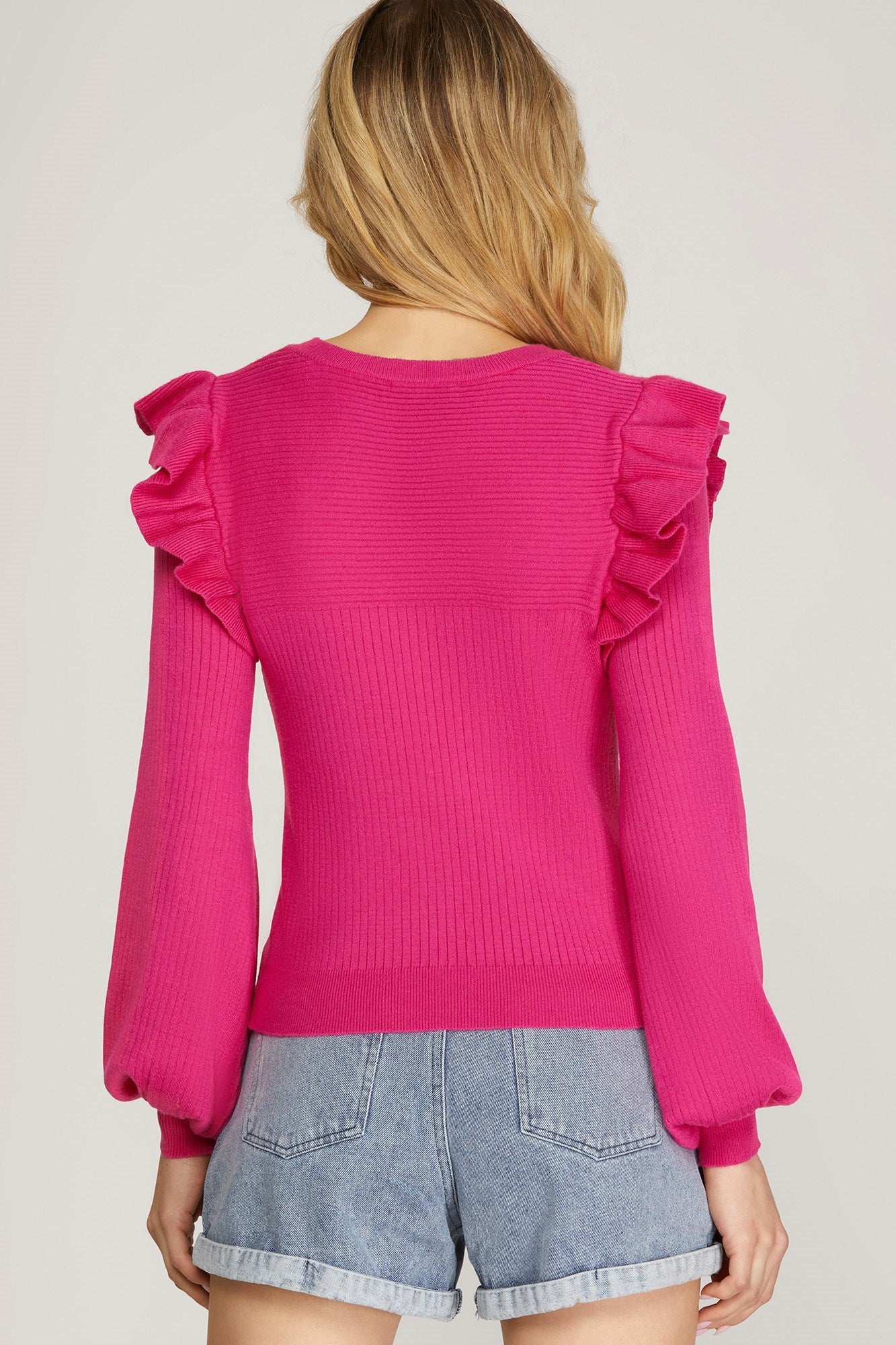 Ruffle Sweater Top