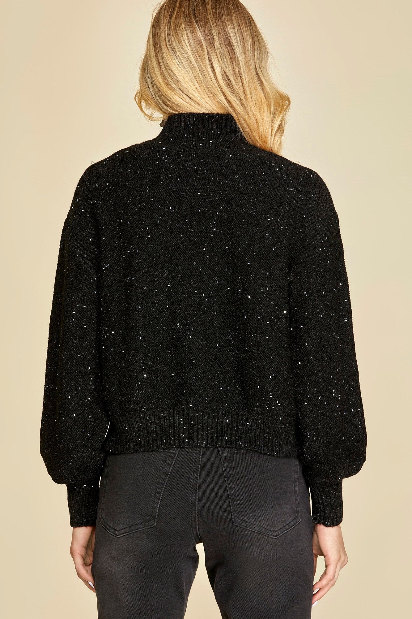 Black Sequin Sweater