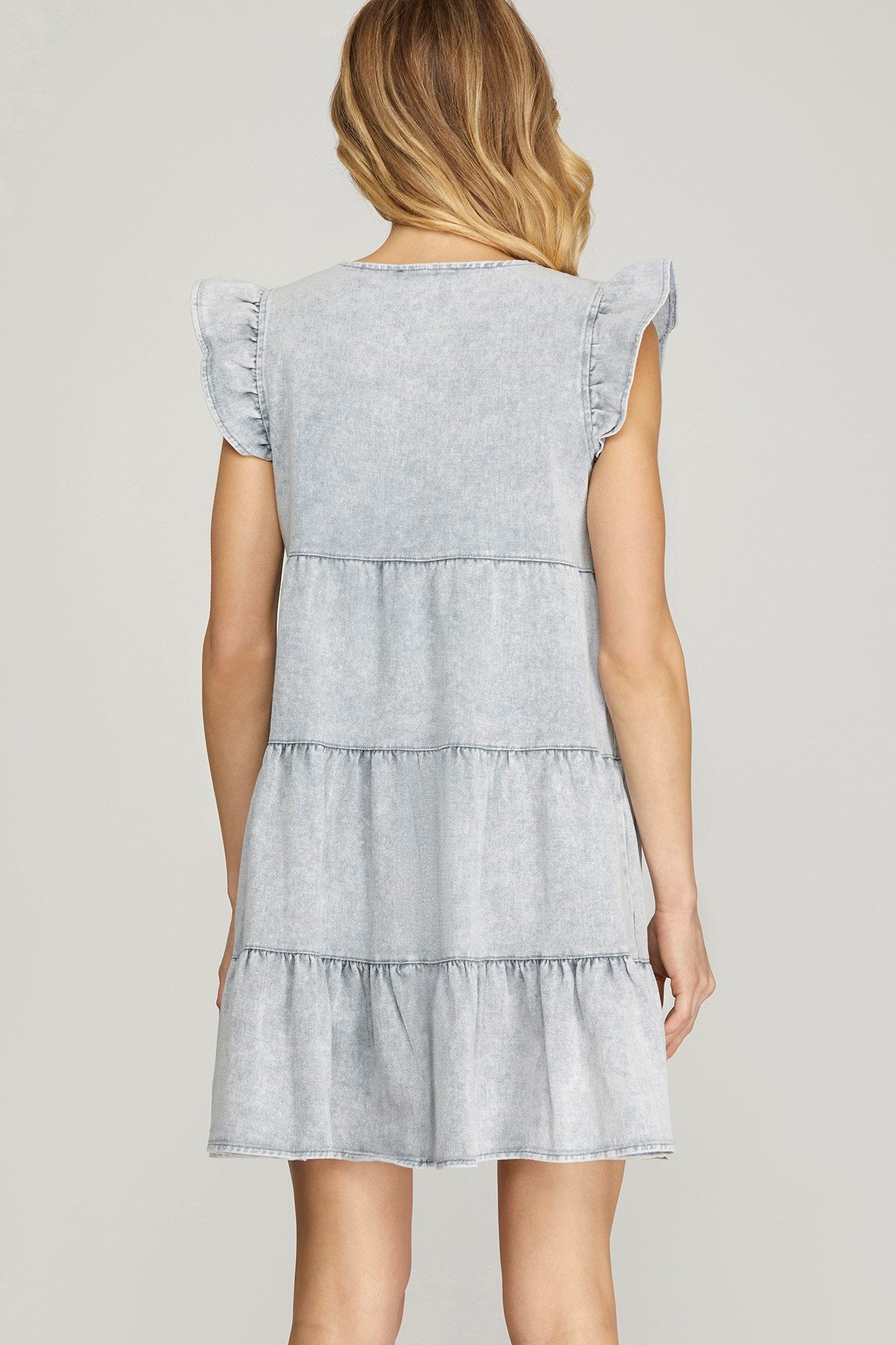 Ruffle Button Down Dress