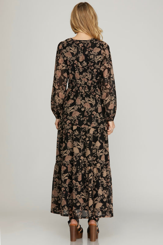 Black Floral Maxi Dress