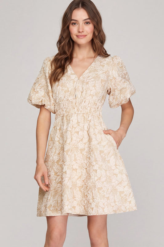 Jacquard Floral Dress