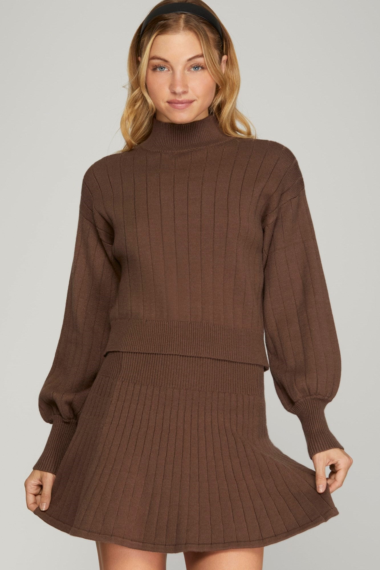 Pleated Sweater Skirt