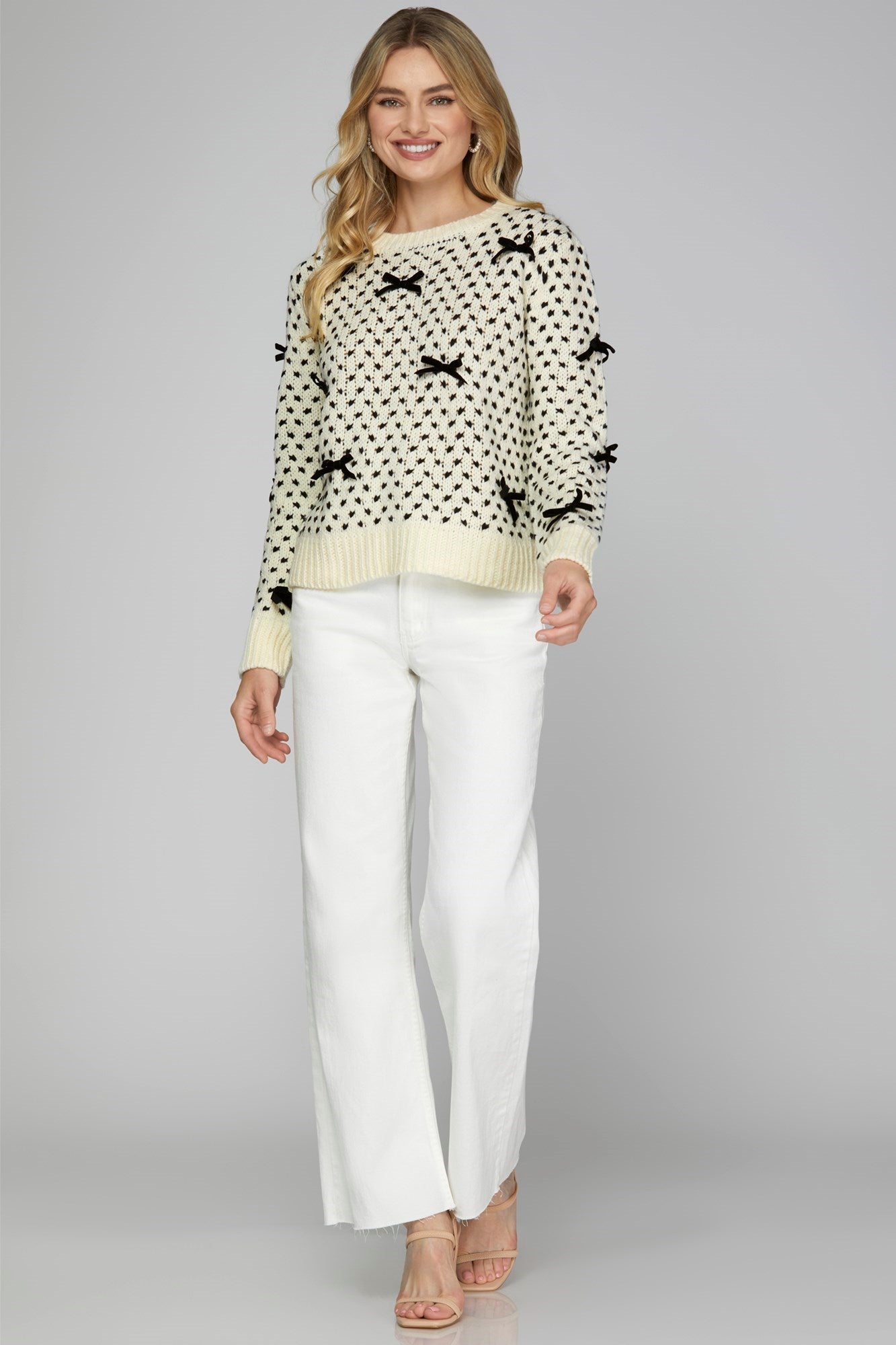 Two Tone Bow Sweater