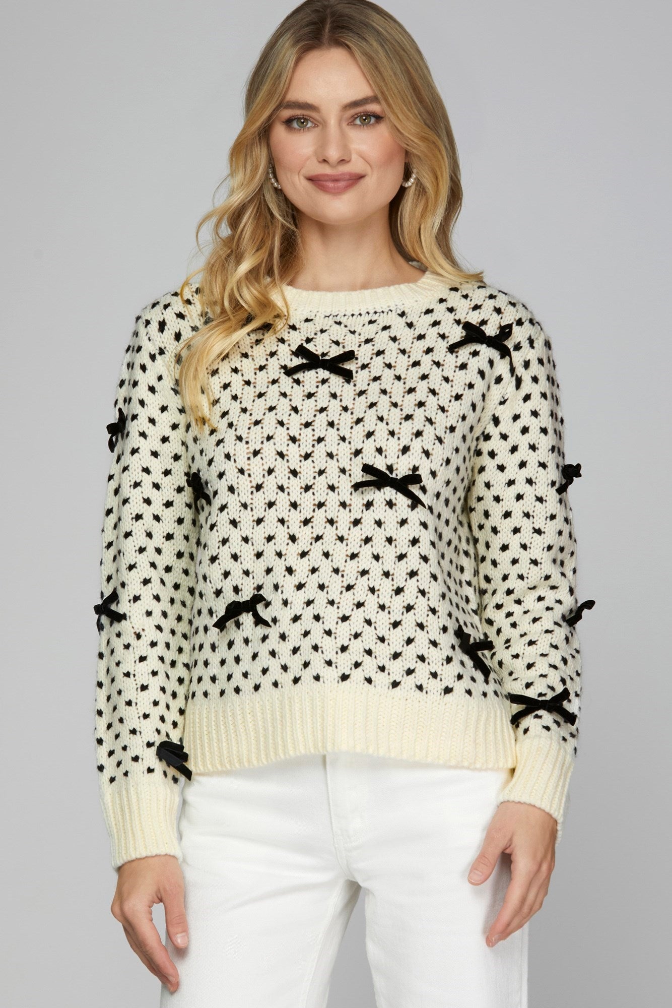 Two Tone Bow Sweater
