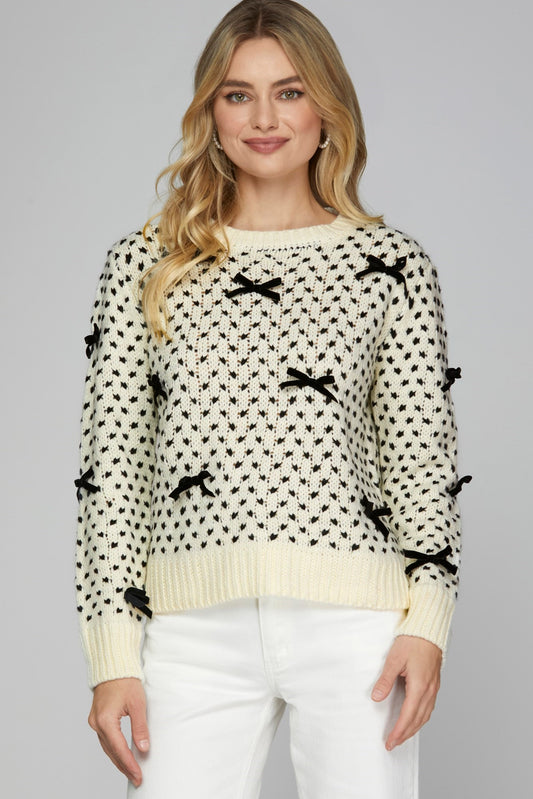 Two Tone Bow Sweater