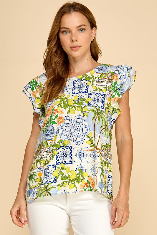 Citrus Breeze Flutter Top