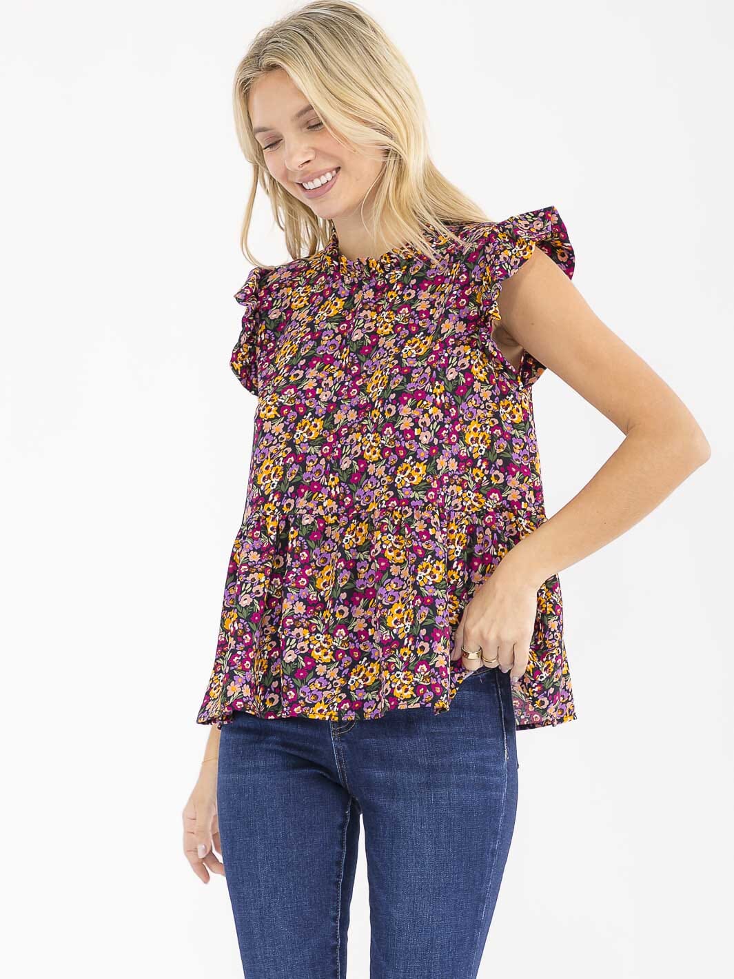 Short Sleeve Floral Top