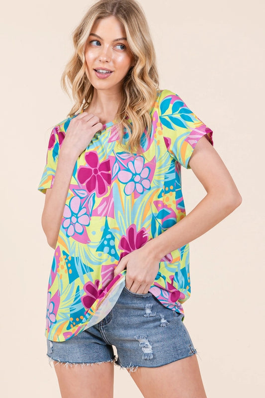 Big Flower Patterned Top