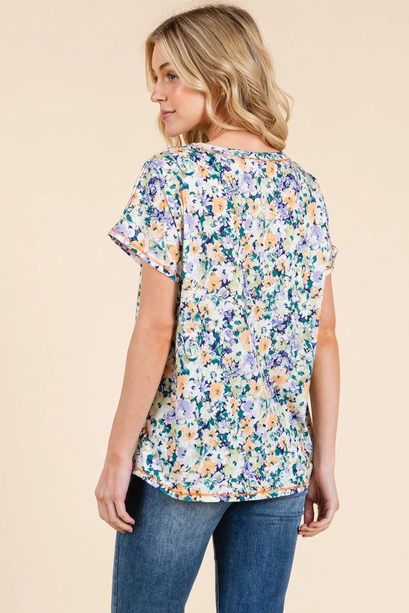 Pastel Floral Print Top
