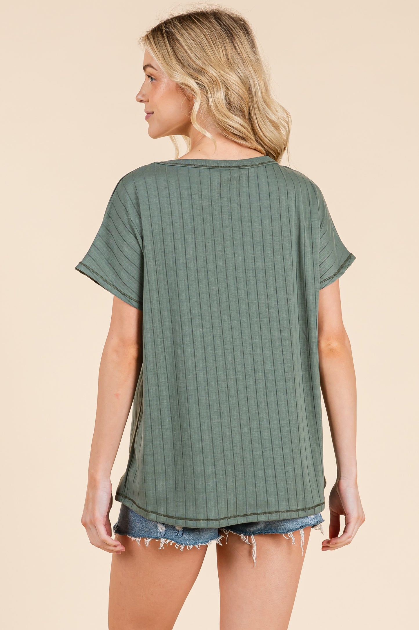 Ribbed Knit Relaxed Top