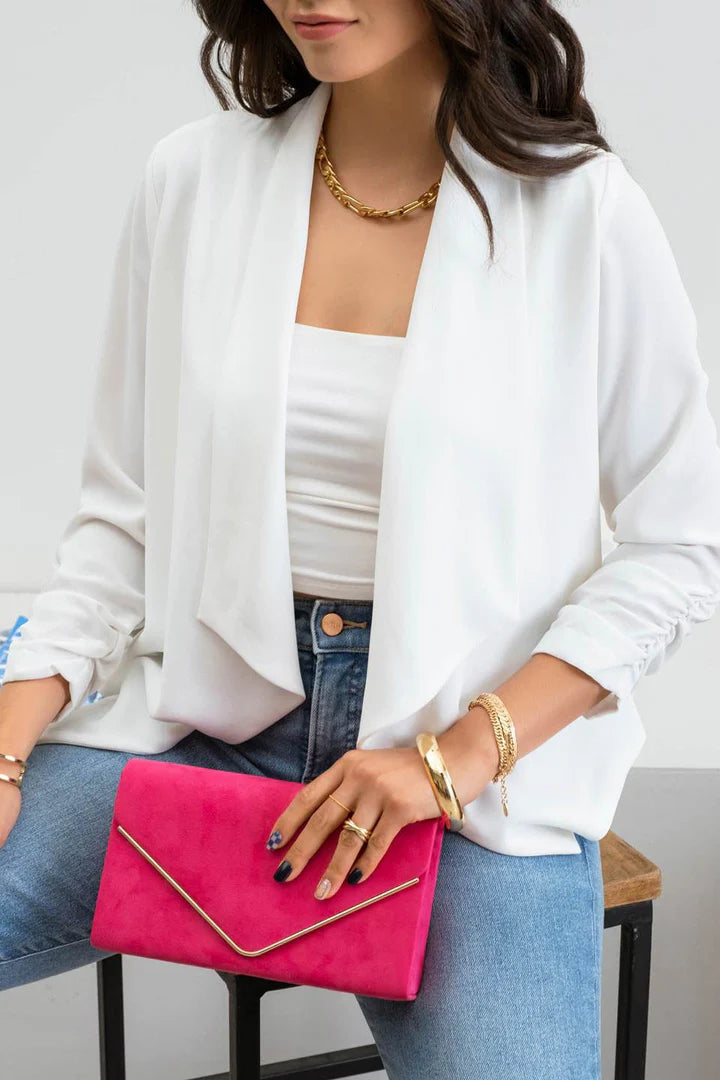 Rouched Sleeve Blazer - Off White