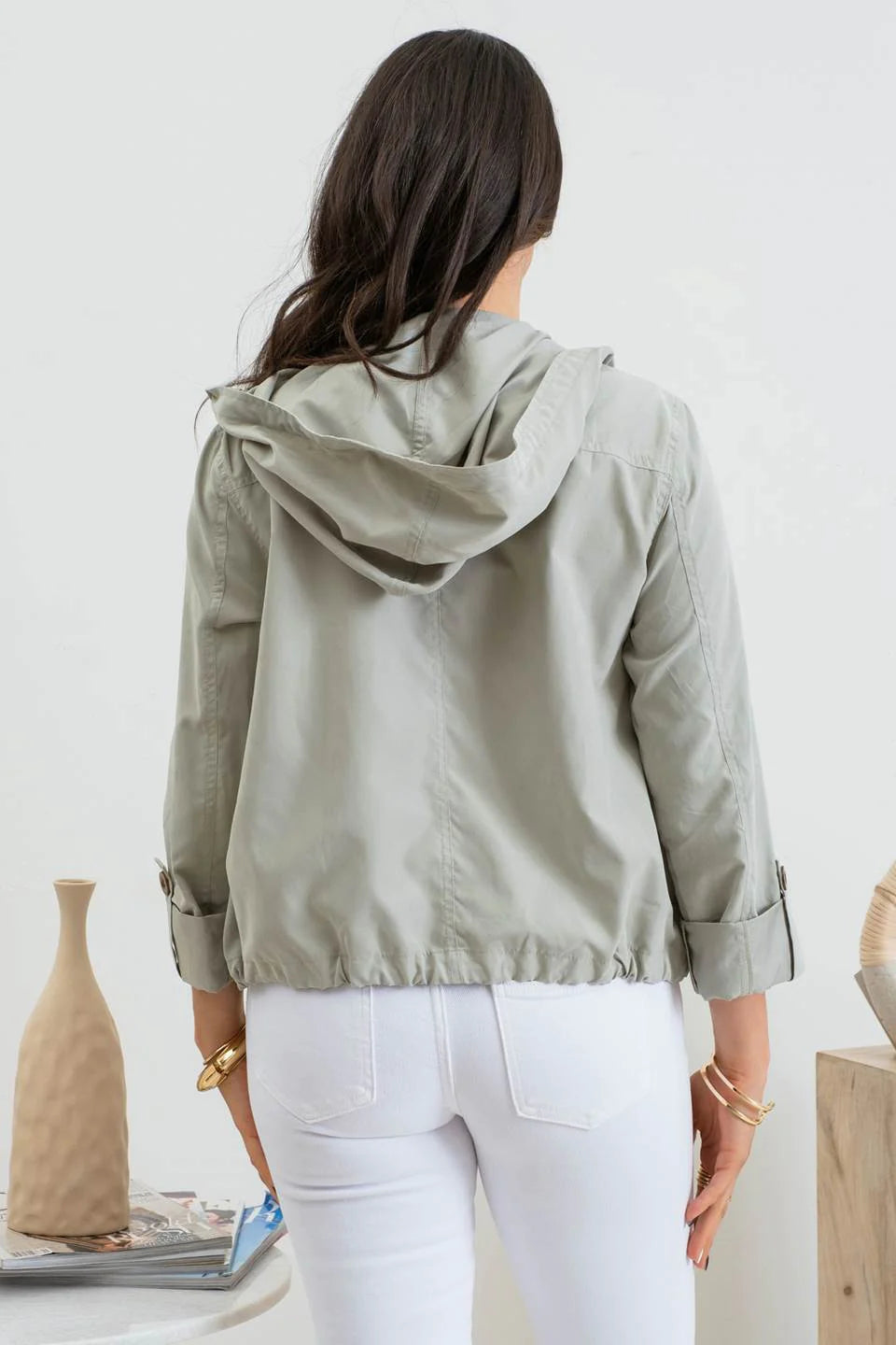 Snap Button Zip Hoodie