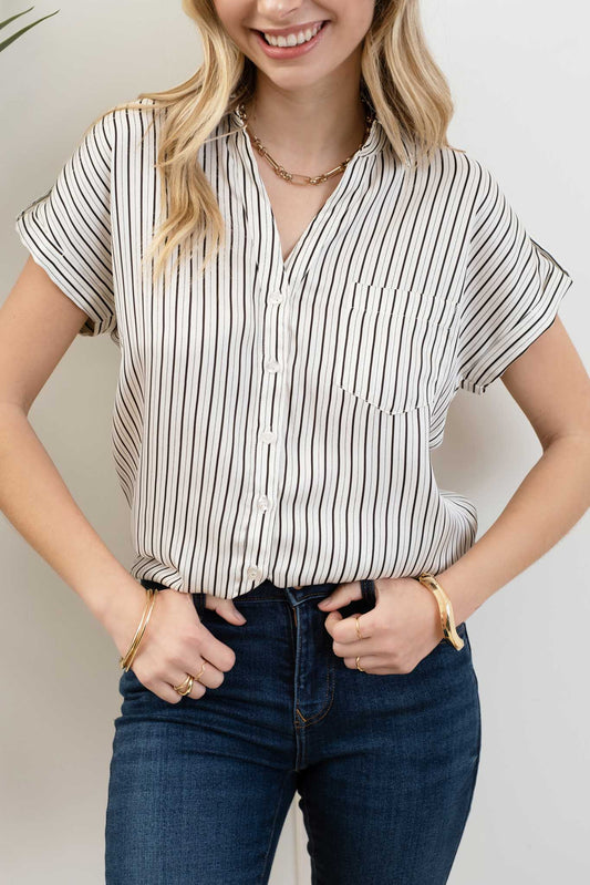 Stripe Short Sleeve Top