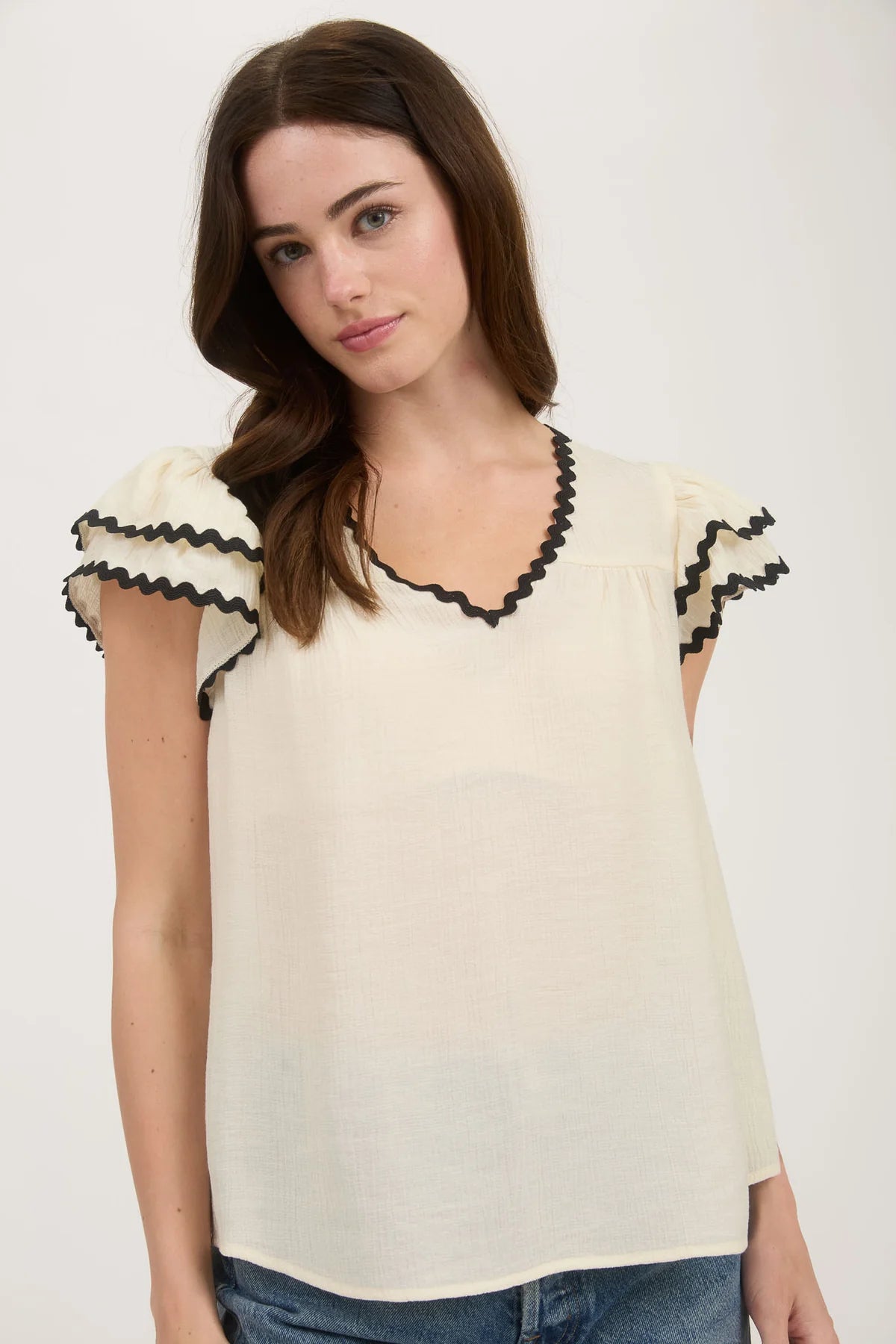 Ruffle Sleeve Top