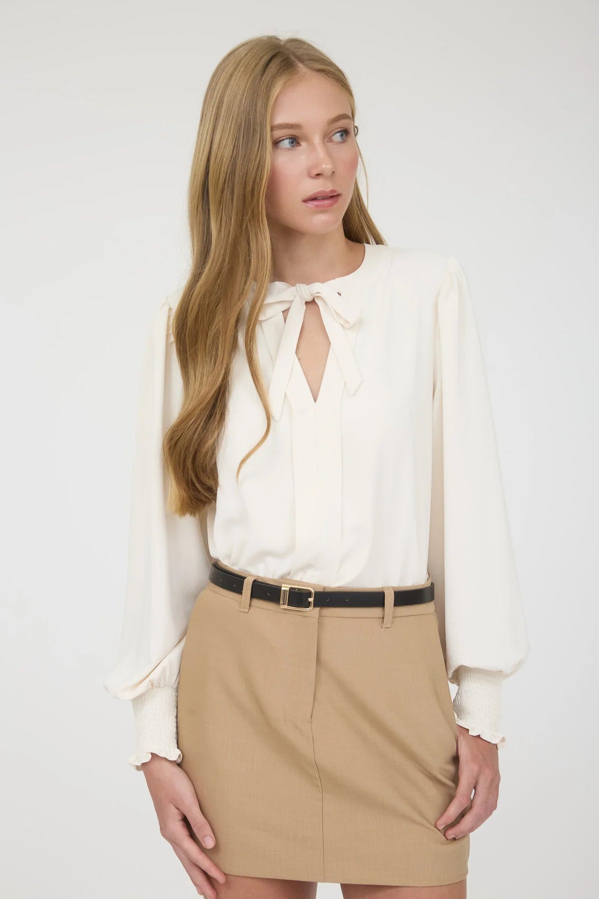 Necktie V-Neck Top
