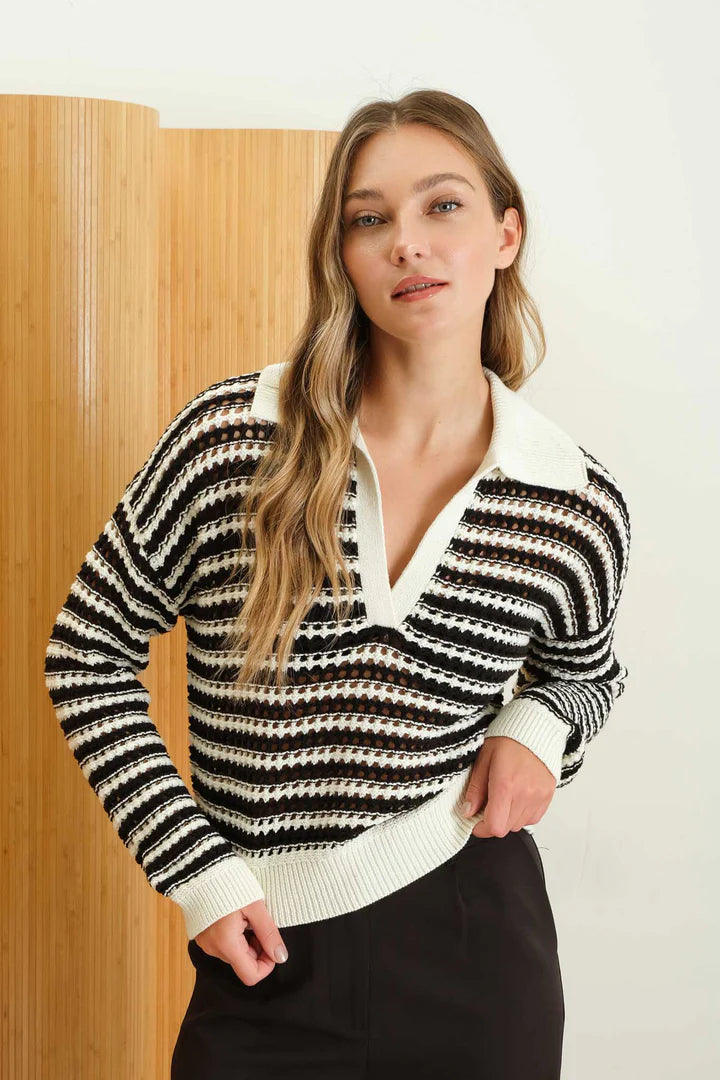 Collared Crochet Sweater