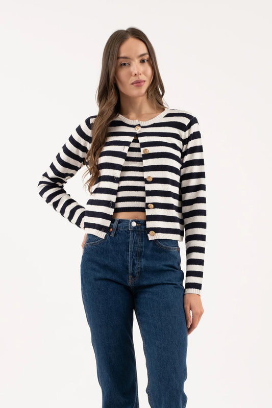 Striped Cardigan Sweater