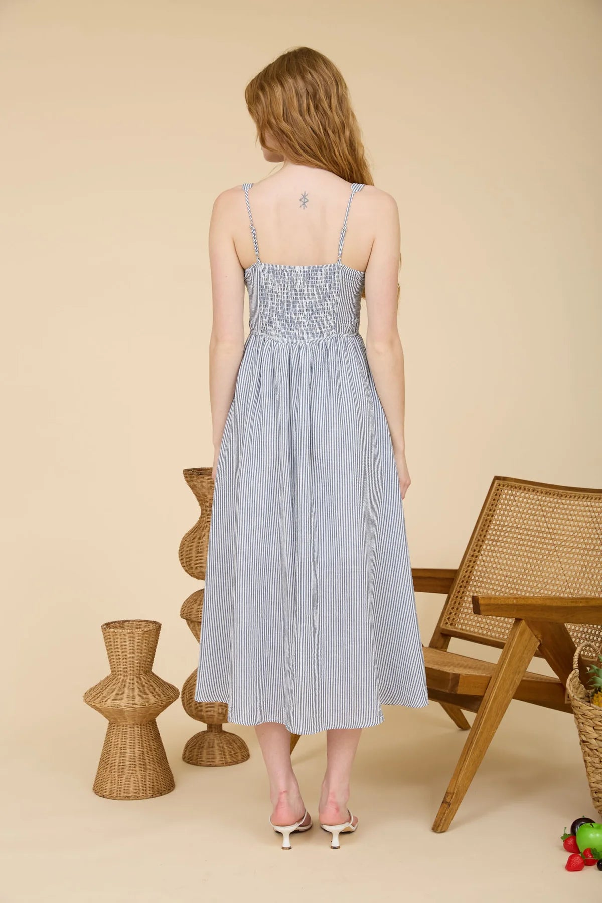 Striped Corset Detail Dress