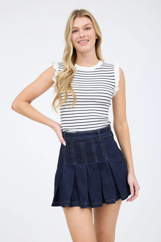 Ruffle Sleeve Sweater Tank