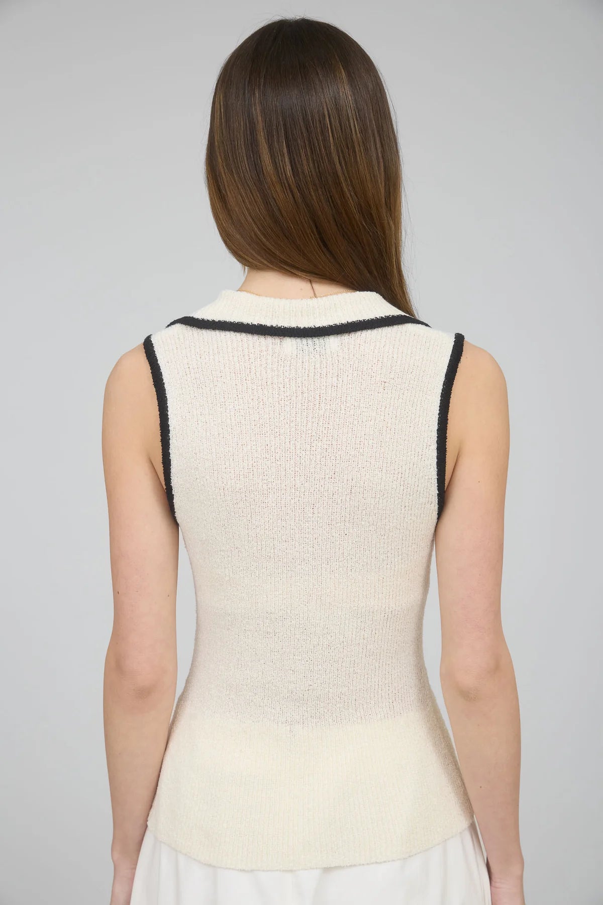 Contrast Knit Sweater Vest