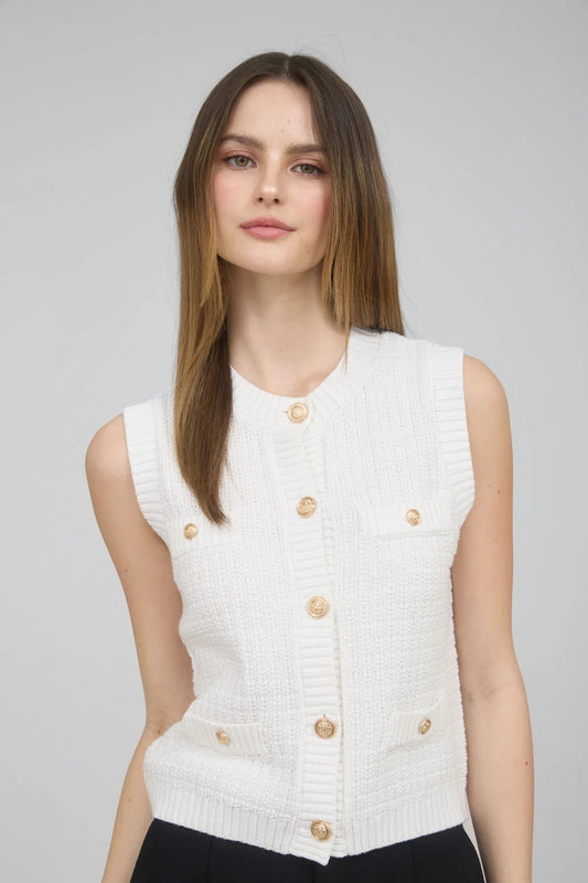 Knit Button Detail Vest