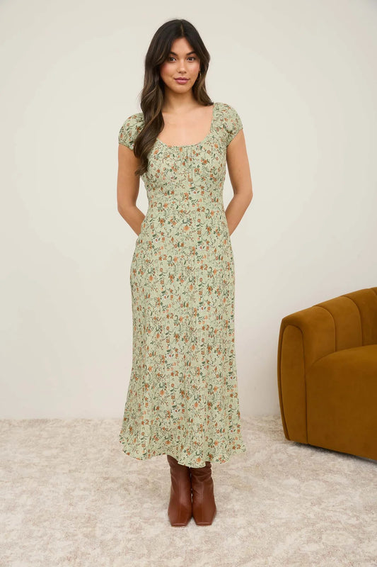 Scoop Neck Ruched Dress