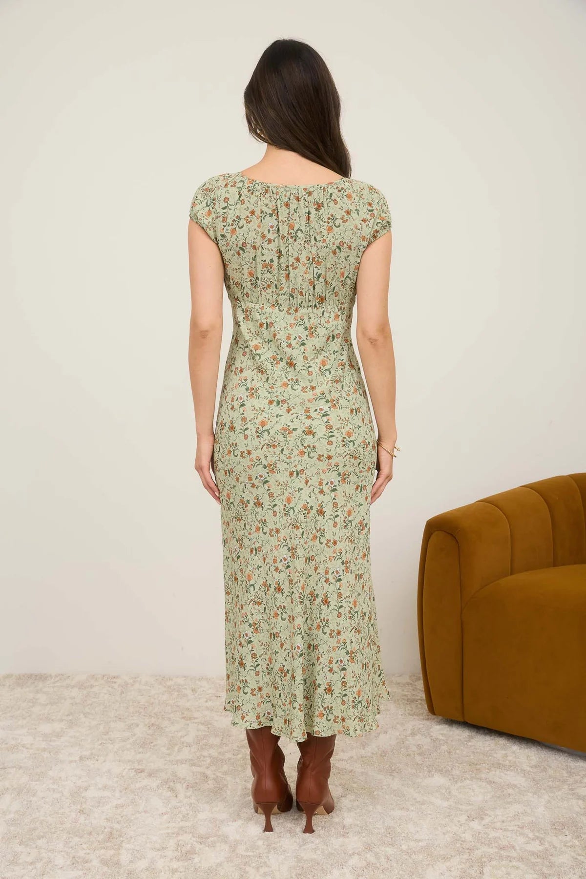 Scoop Neck Ruched Dress