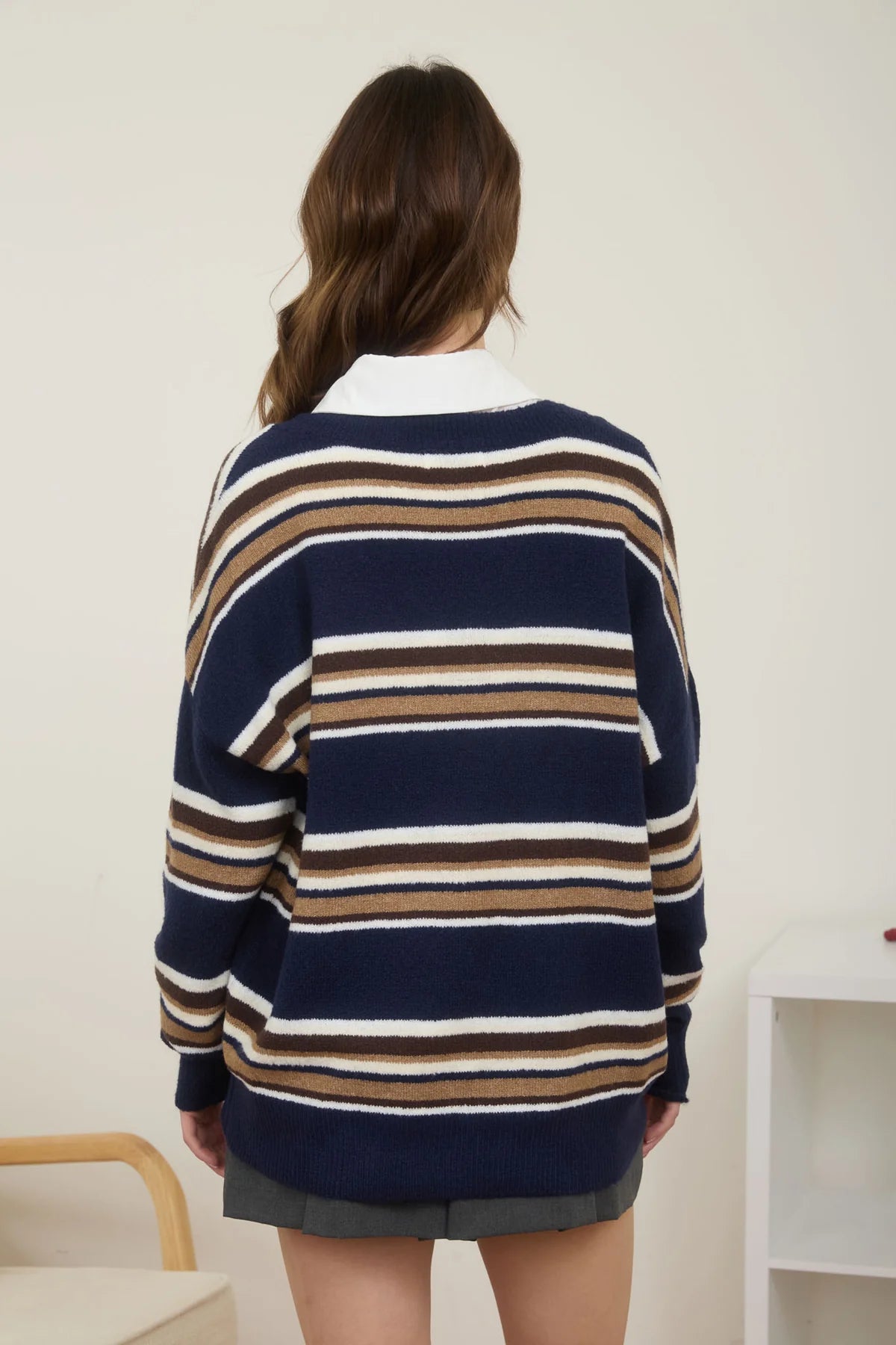 Stripe V-Neck Sweater