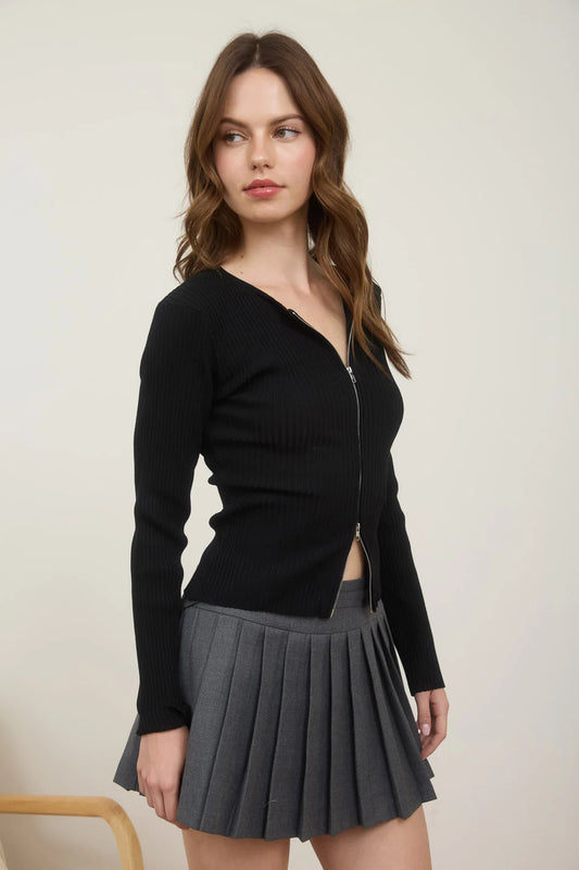 Two Way Zip Cardigan
