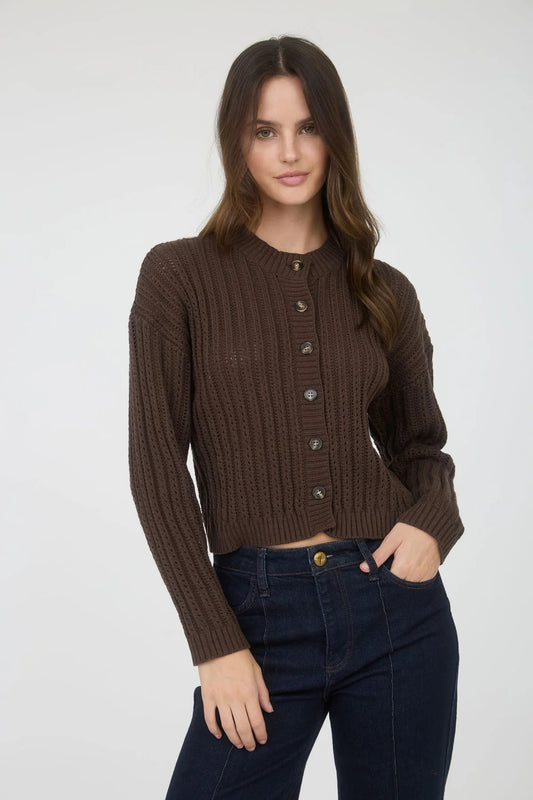 Sheer Cable Knit Cardigan