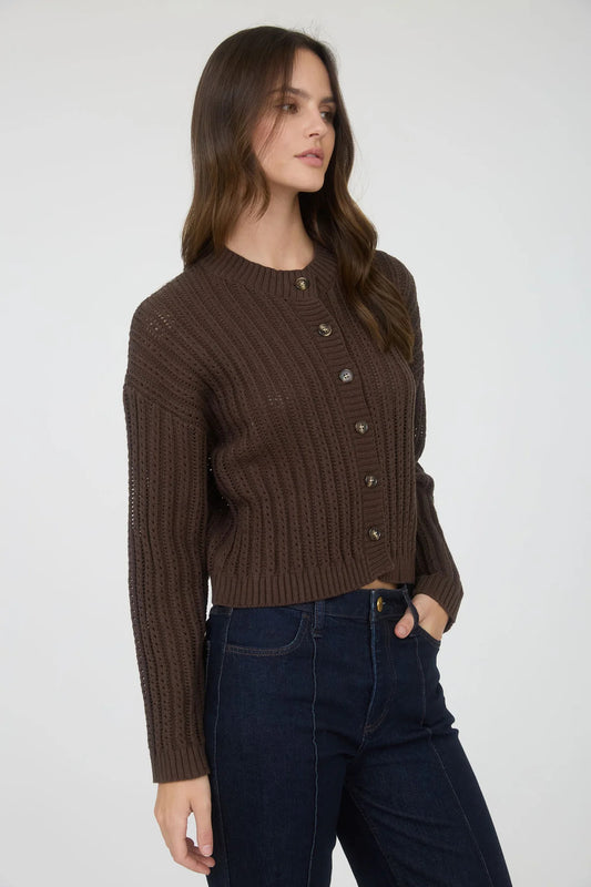 Sheer Cable Knit Cardigan