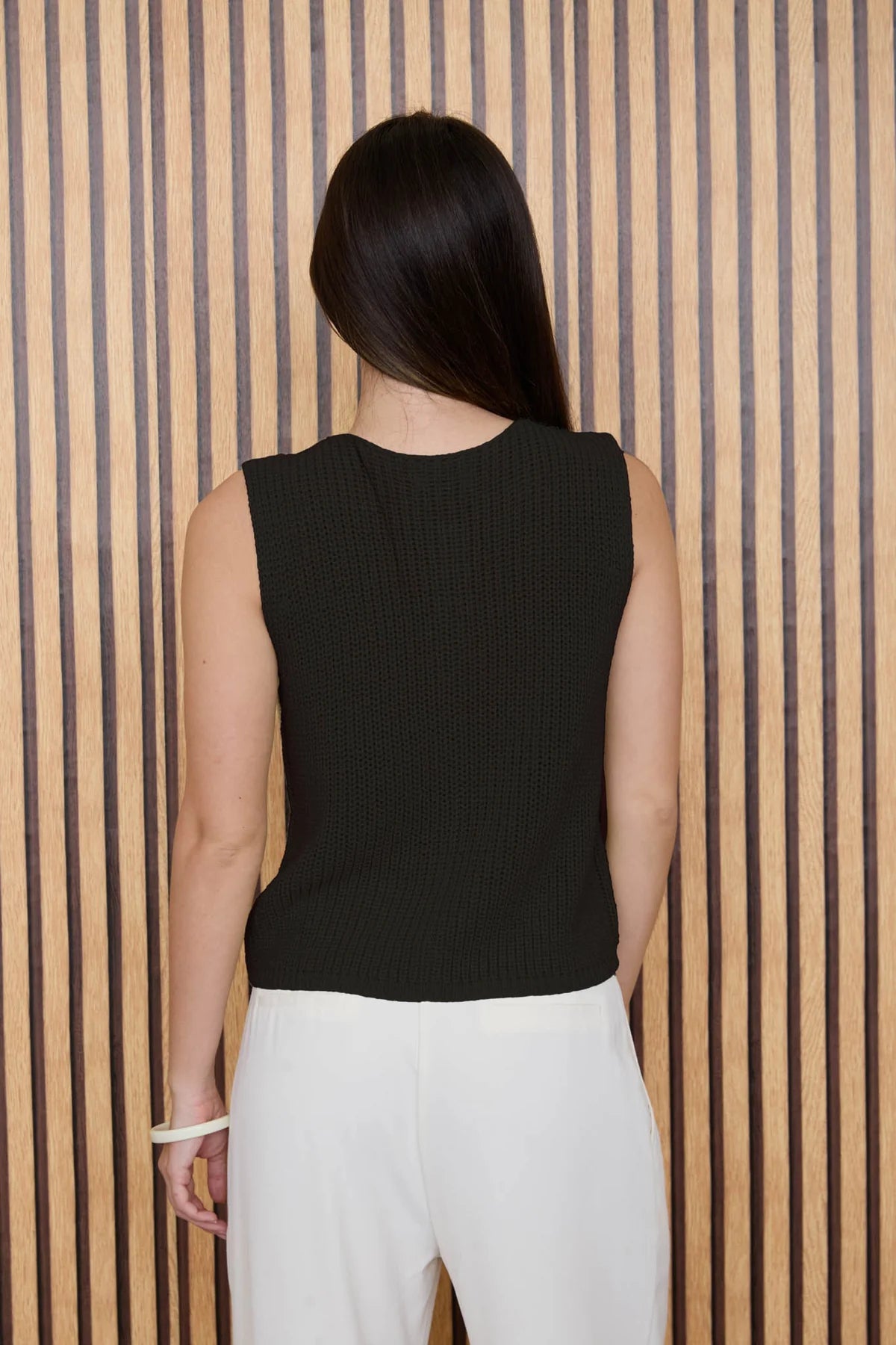 Knit Sleeveless Button Cardigan