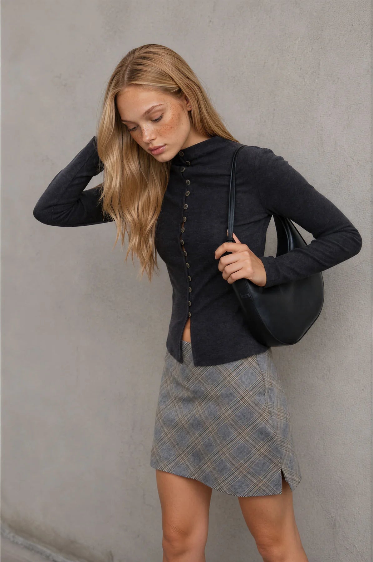 High Neck Button Cardigan