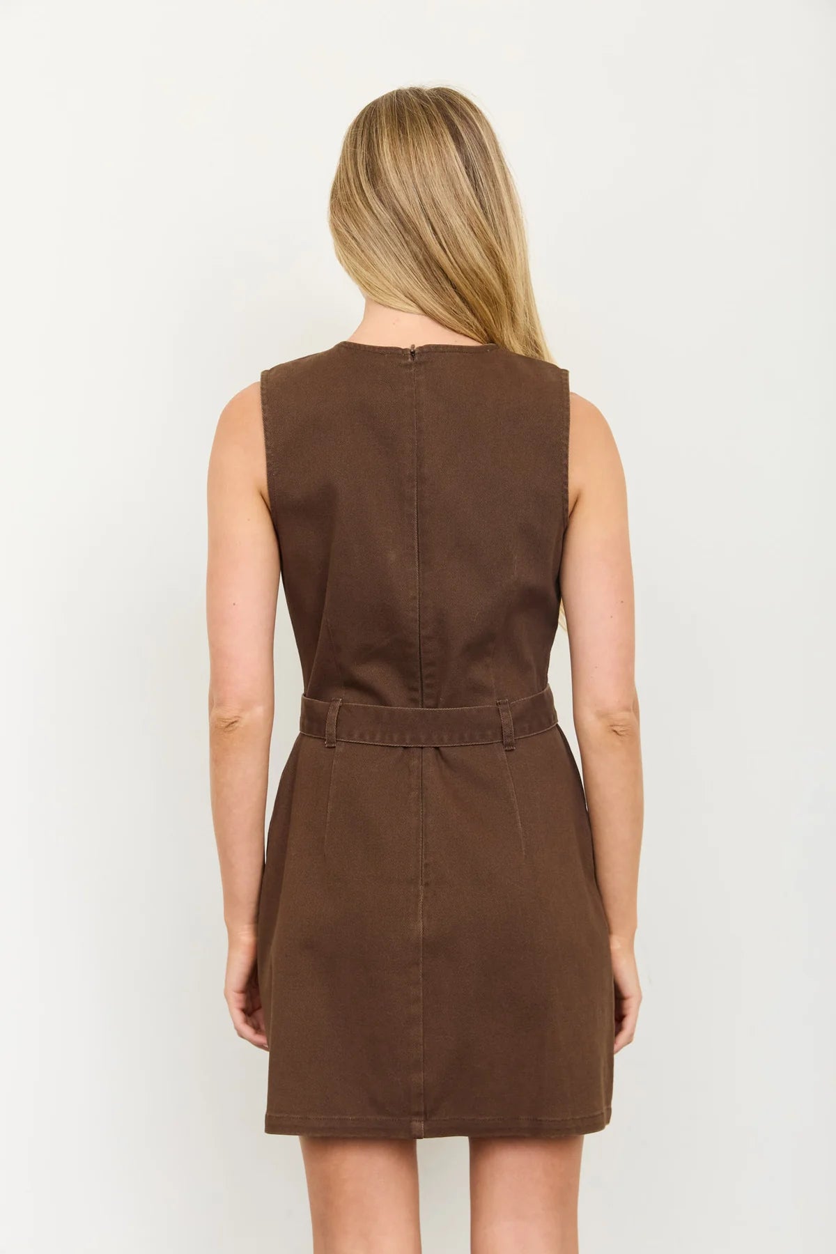 Belted Sleeveless Mini Dress