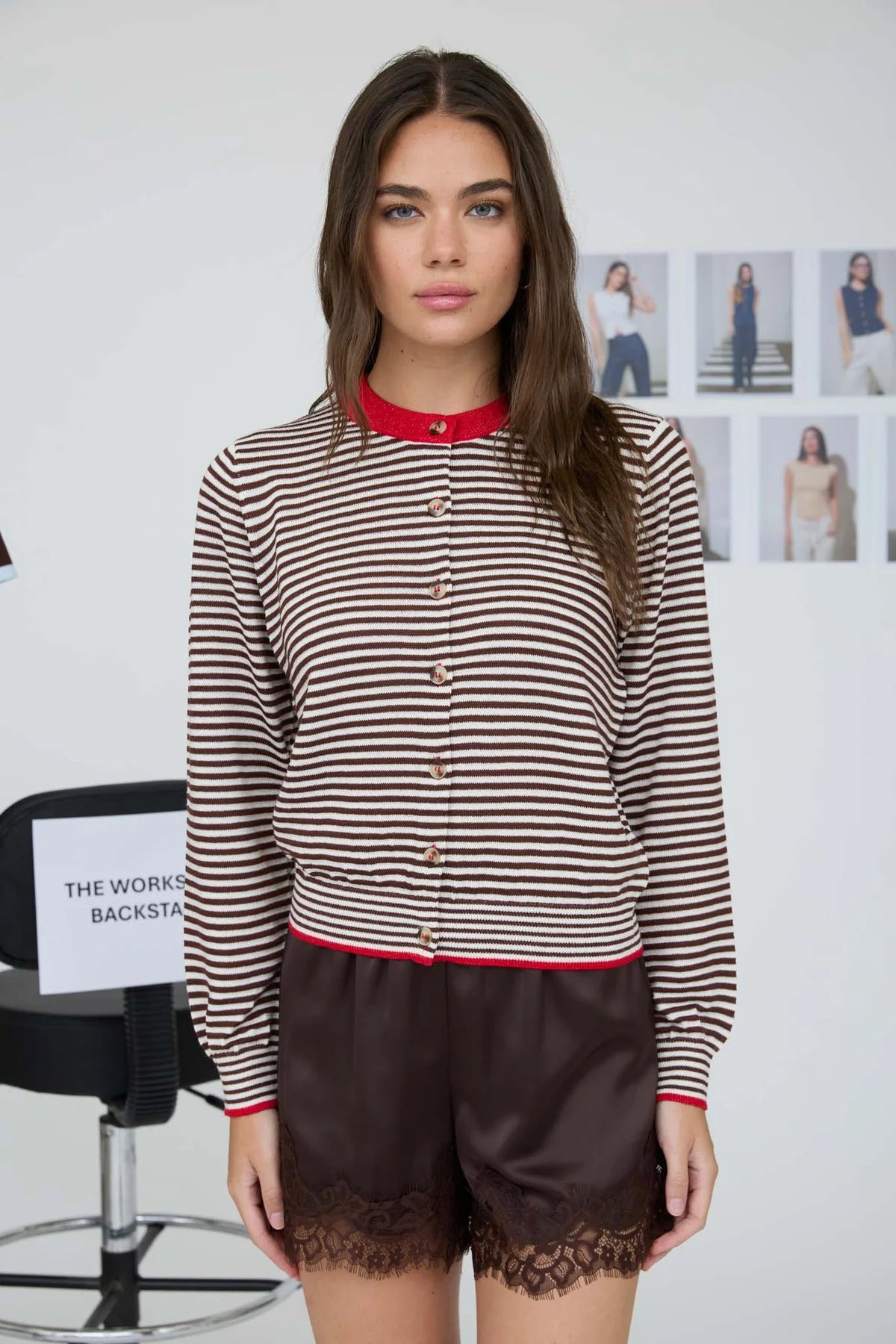 Contrast Stripe Cardigan