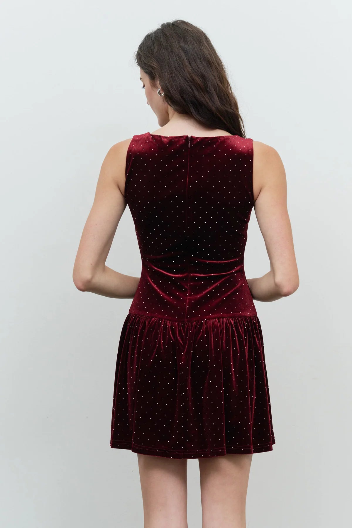 Velvet Studded Sleeveless Dress