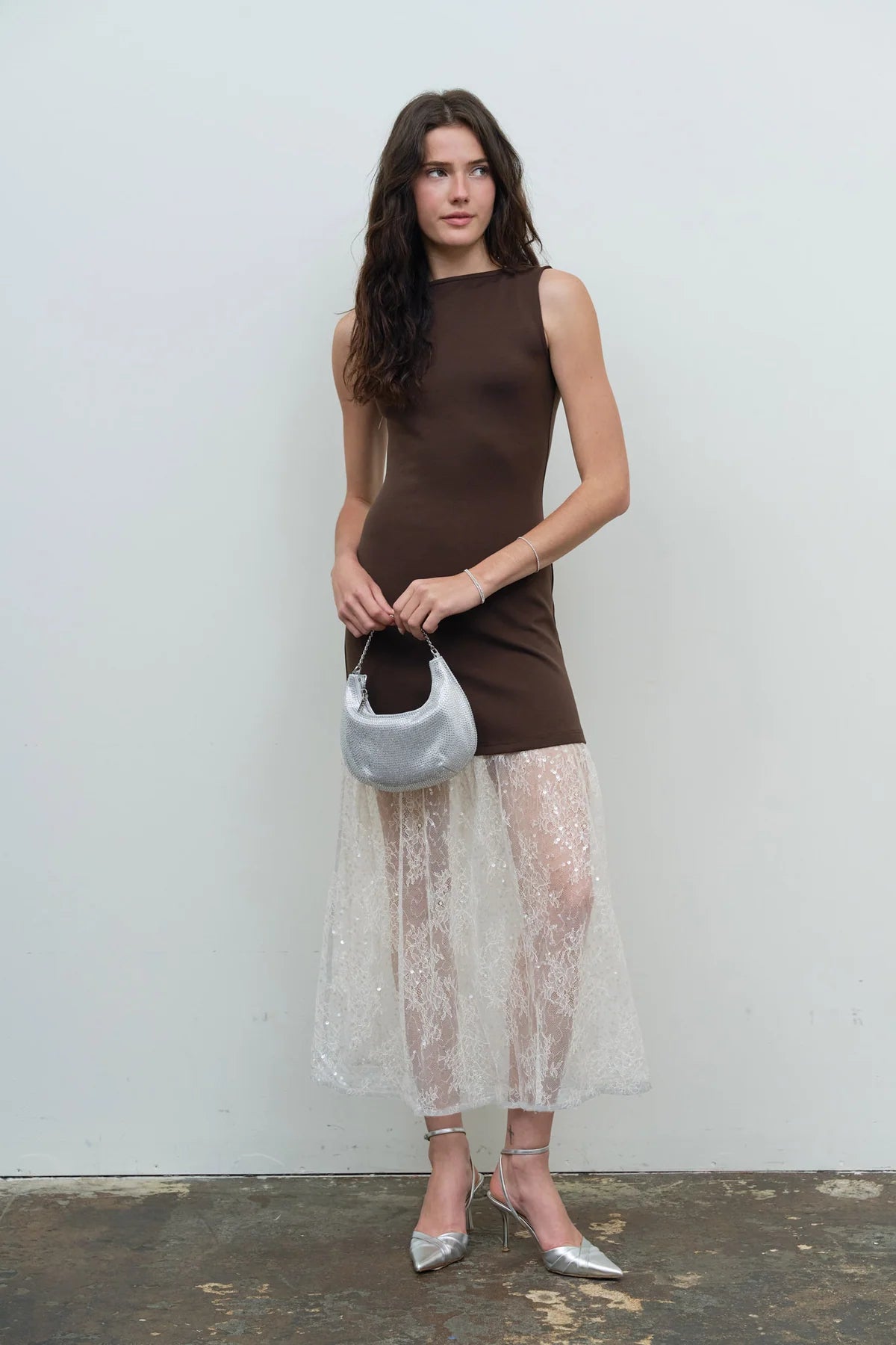 Lace Skirt Sleeveless Dress