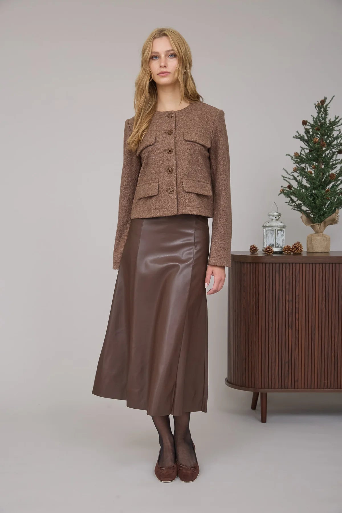 Tweed Button Down Jacket