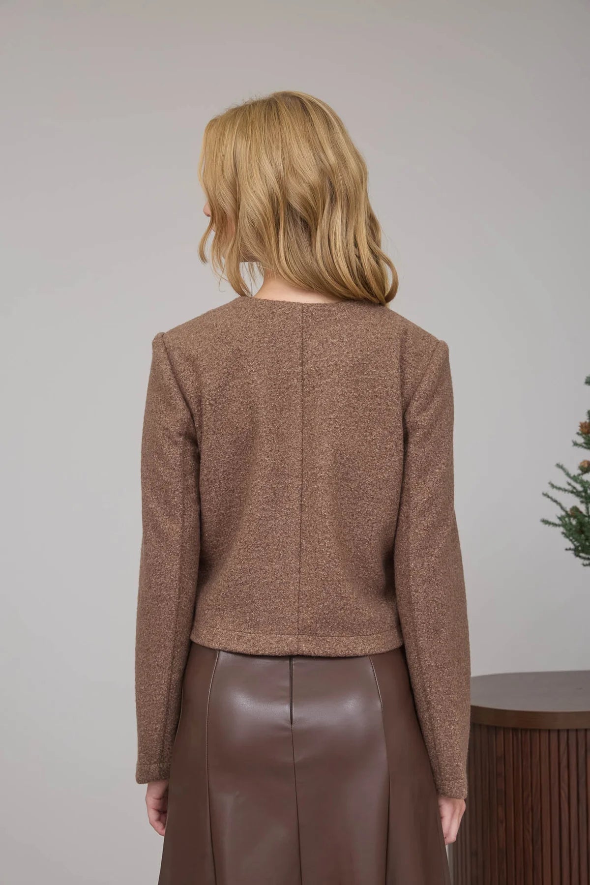 Tweed Button Down Jacket