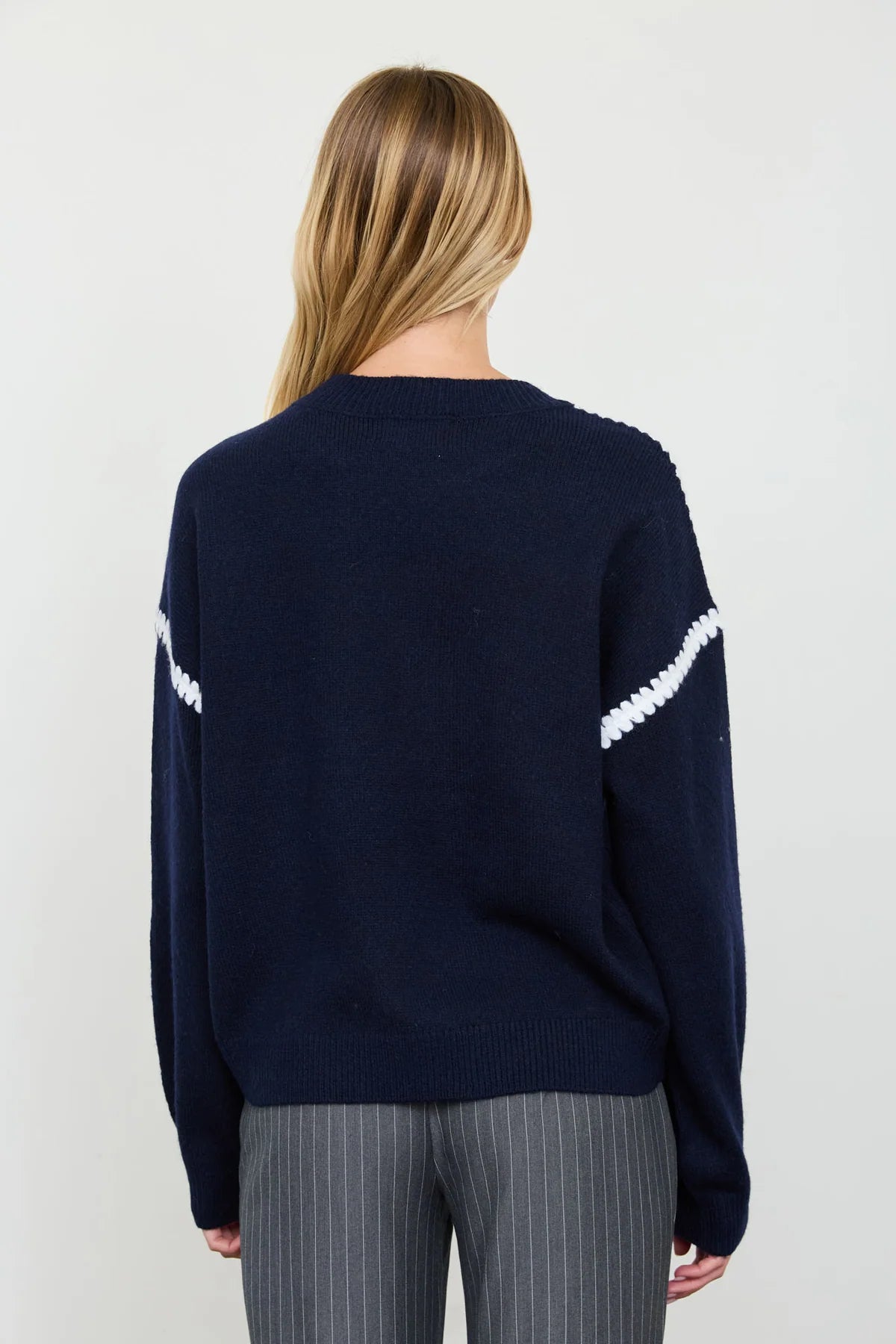 Marled Contrast Stitch Sweater