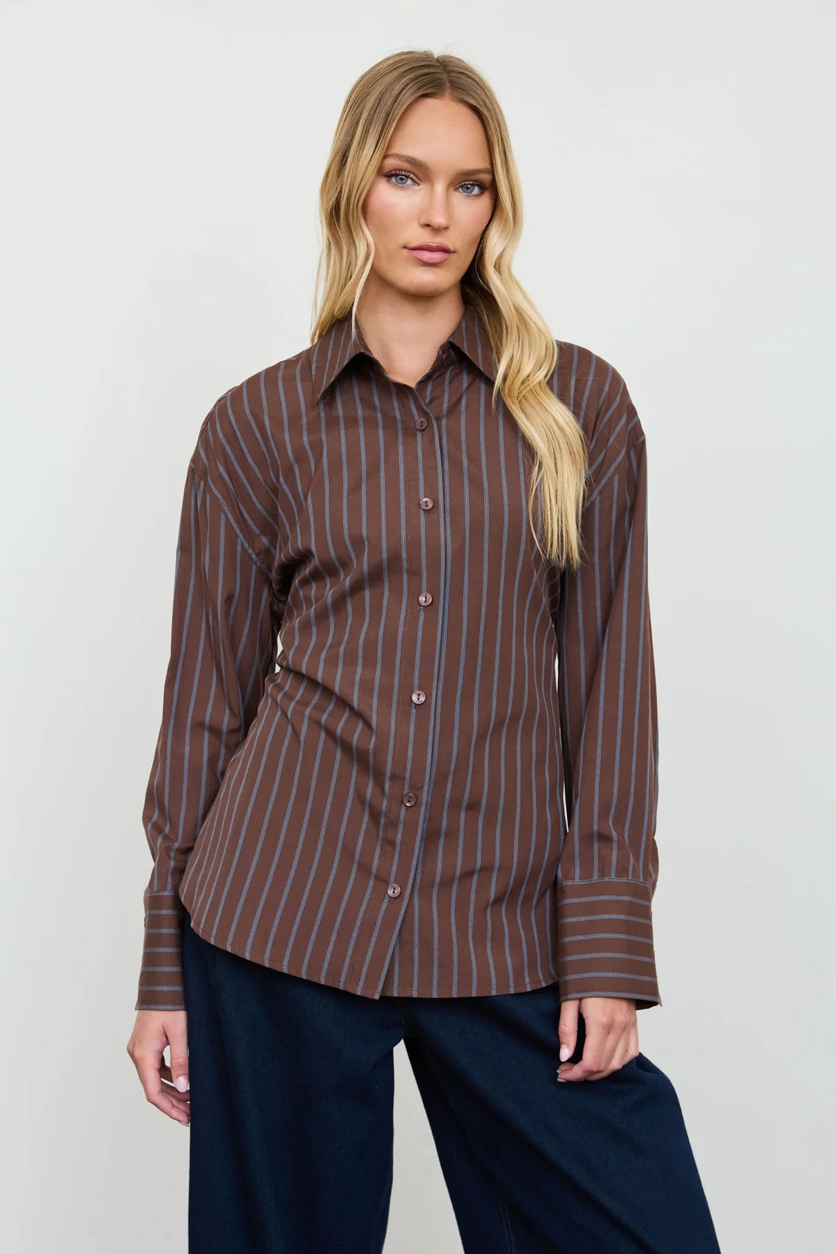 Pinstripe Button Down Top
