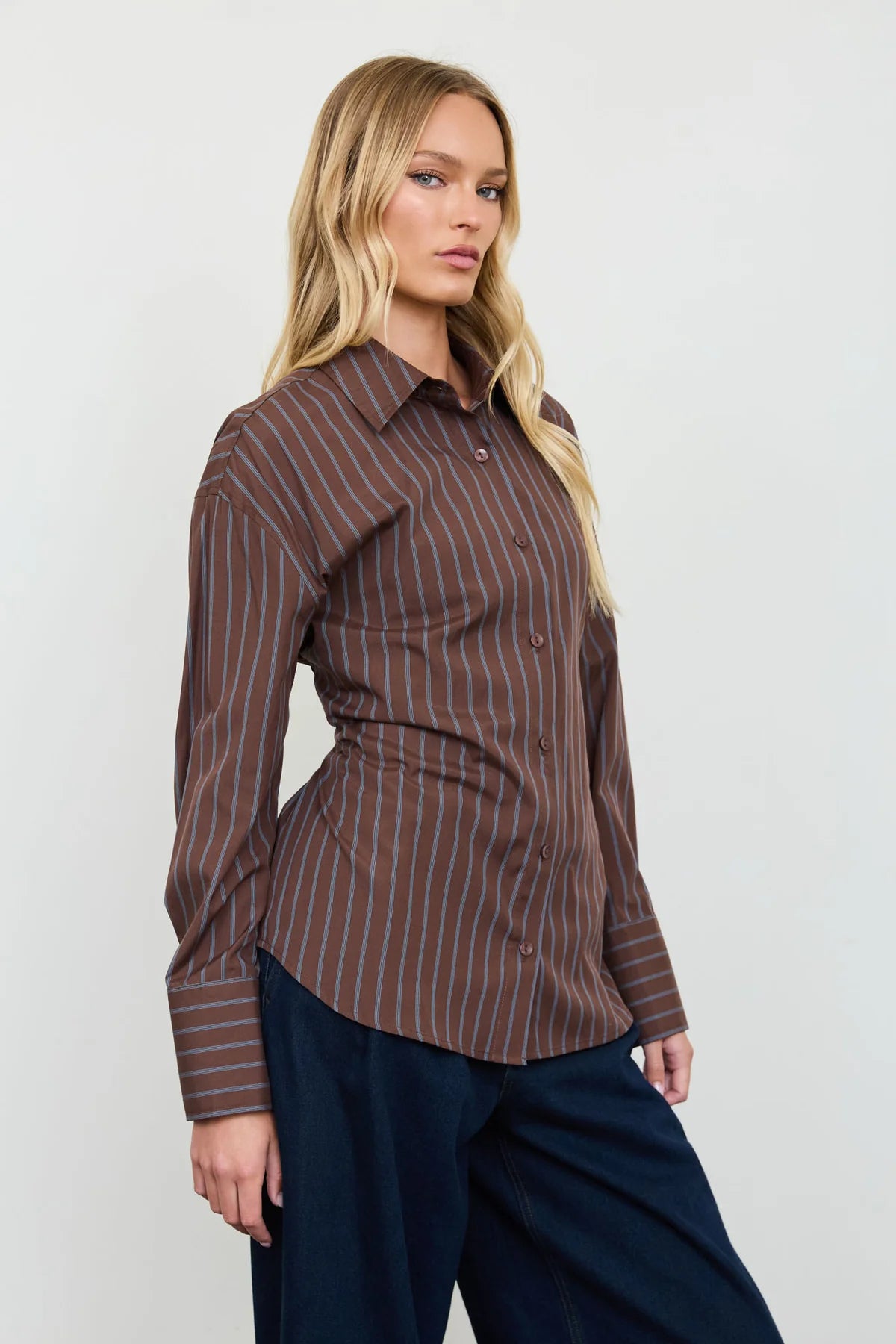 Pinstripe Button Down Top
