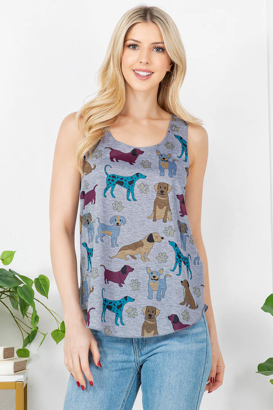 Paw Print & Dogs Tank