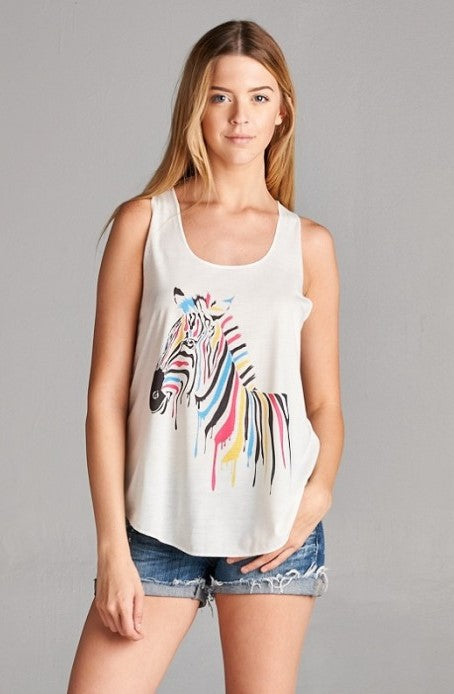 Colorful Zebra Tank
