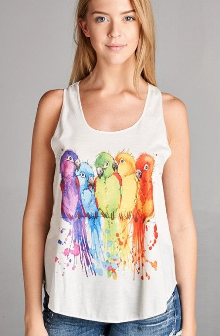 Colorful Parrots Tank