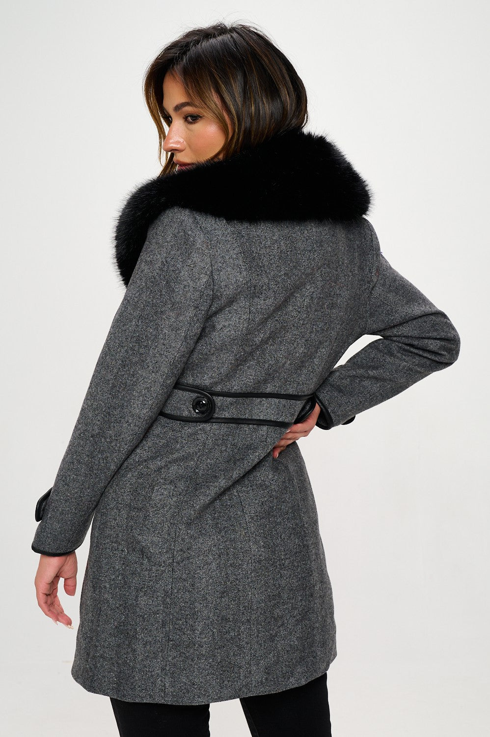 Wool Faux Fur Coat