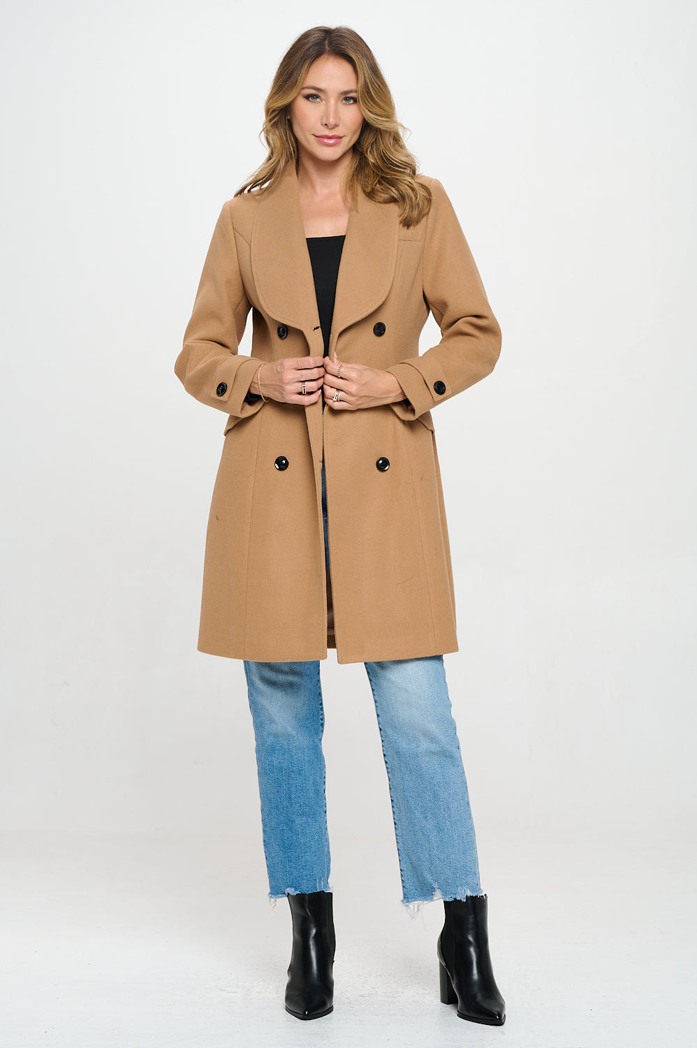 Vegan Wool Button Coat